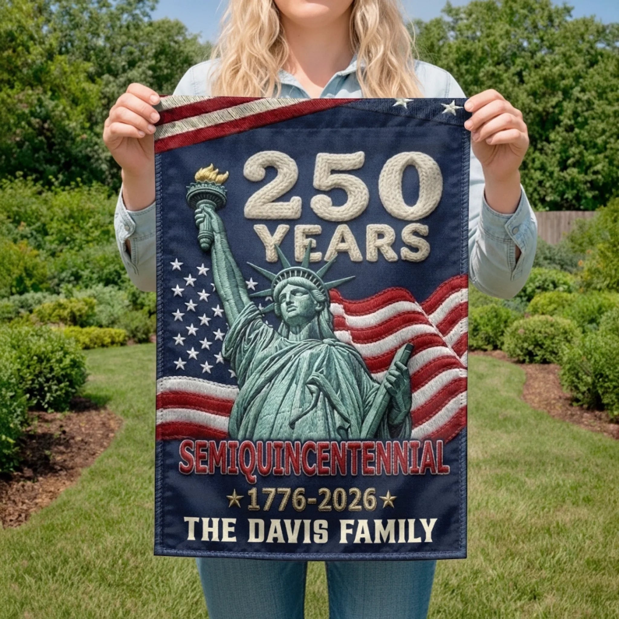 Custom Flag - Personalized America 250th Anniversary Gifts For Mom, Dad, Brother, Sister, Kids - Legacy Of Freedom And Unity