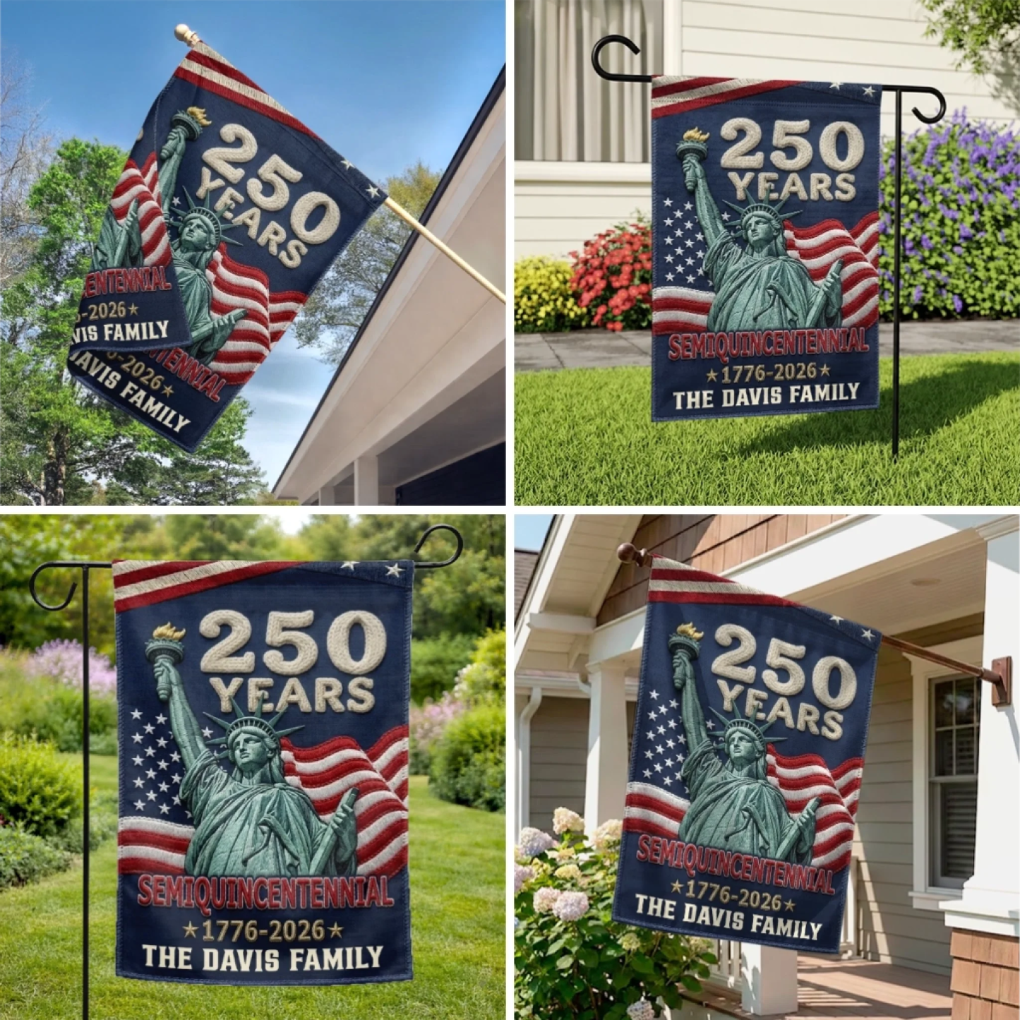 Custom Flag - Personalized America 250th Anniversary Gifts For Mom, Dad, Brother, Sister, Kids - Legacy Of Freedom And Unity