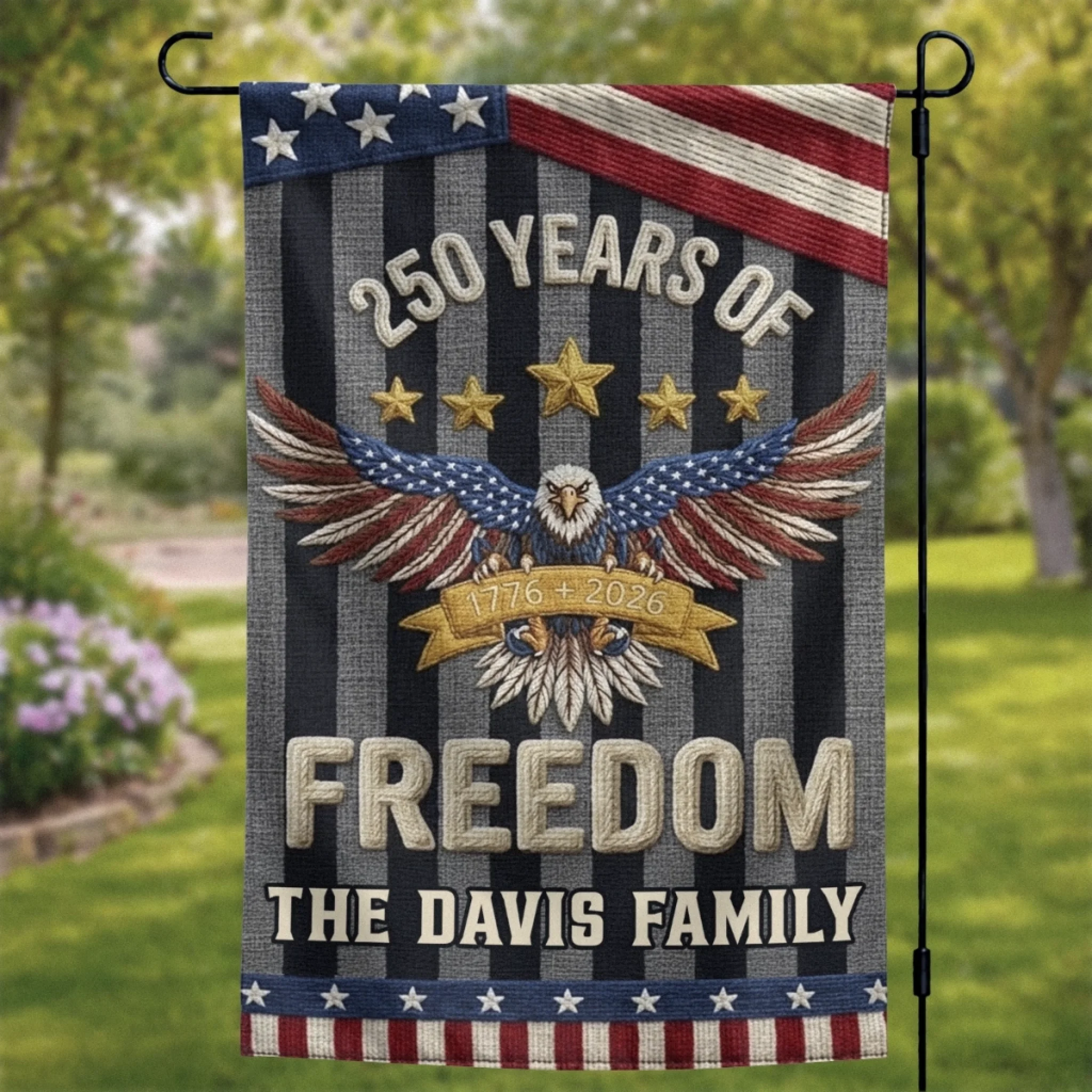 Custom Flag - Personalized America 250th Anniversary Gifts For Mom, Dad, Brother, Sister, Kids - United By History And Hope