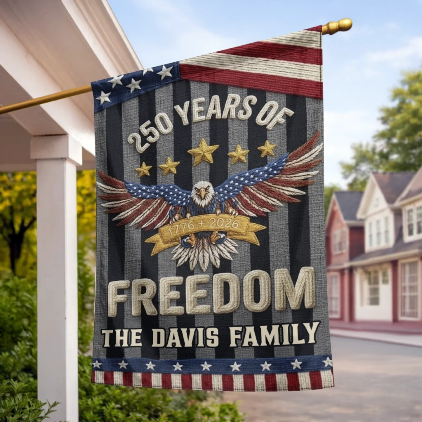 Custom Flag - Personalized America 250th Anniversary Gifts For Mom, Dad, Brother, Sister, Kids - United By History And Hope