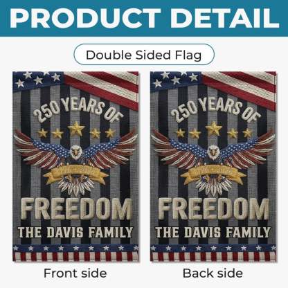 Custom Flag - Personalized America 250th Anniversary Gifts For Mom, Dad, Brother, Sister, Kids - United By History And Hope