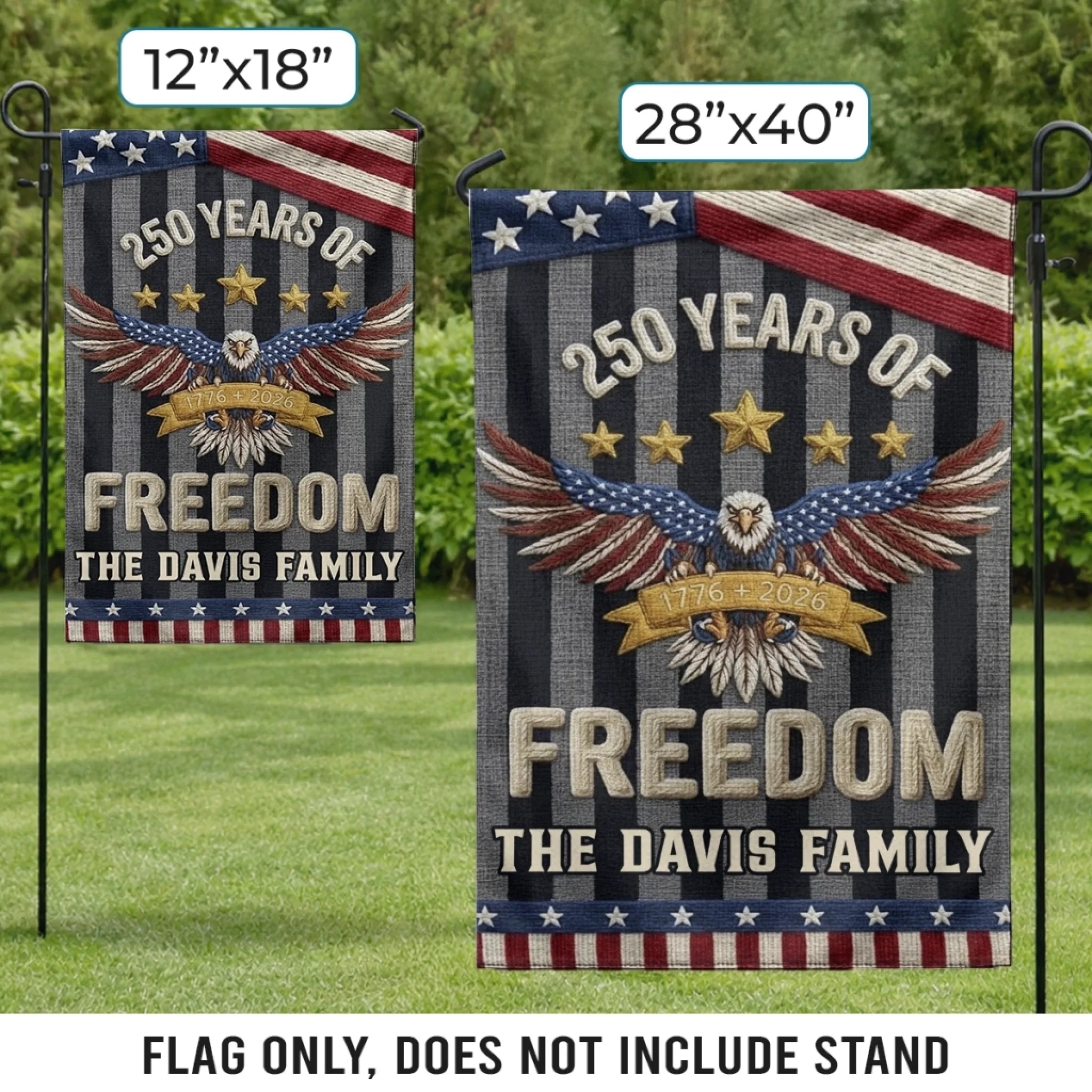 Custom Flag - Personalized America 250th Anniversary Gifts For Mom, Dad, Brother, Sister, Kids - United By History And Hope