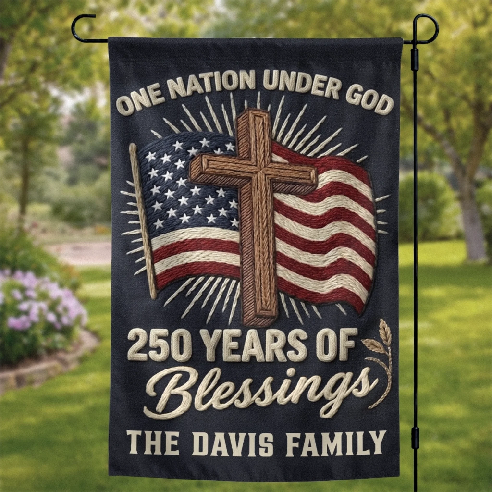Custom Flag - Personalized America 250th Anniversary Gifts For Mom, Dad, Brother, Sister, Kids - Stars Shine With Pride