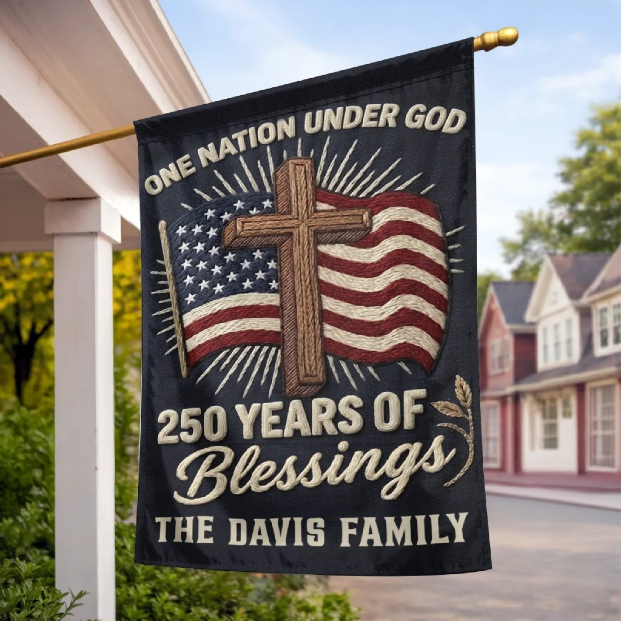 Custom Flag - Personalized America 250th Anniversary Gifts For Mom, Dad, Brother, Sister, Kids - Stars Shine With Pride