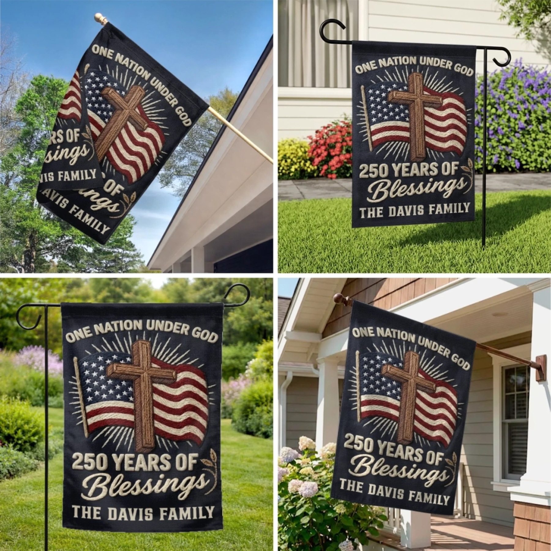 Custom Flag - Personalized America 250th Anniversary Gifts For Mom, Dad, Brother, Sister, Kids - Stars Shine With Pride