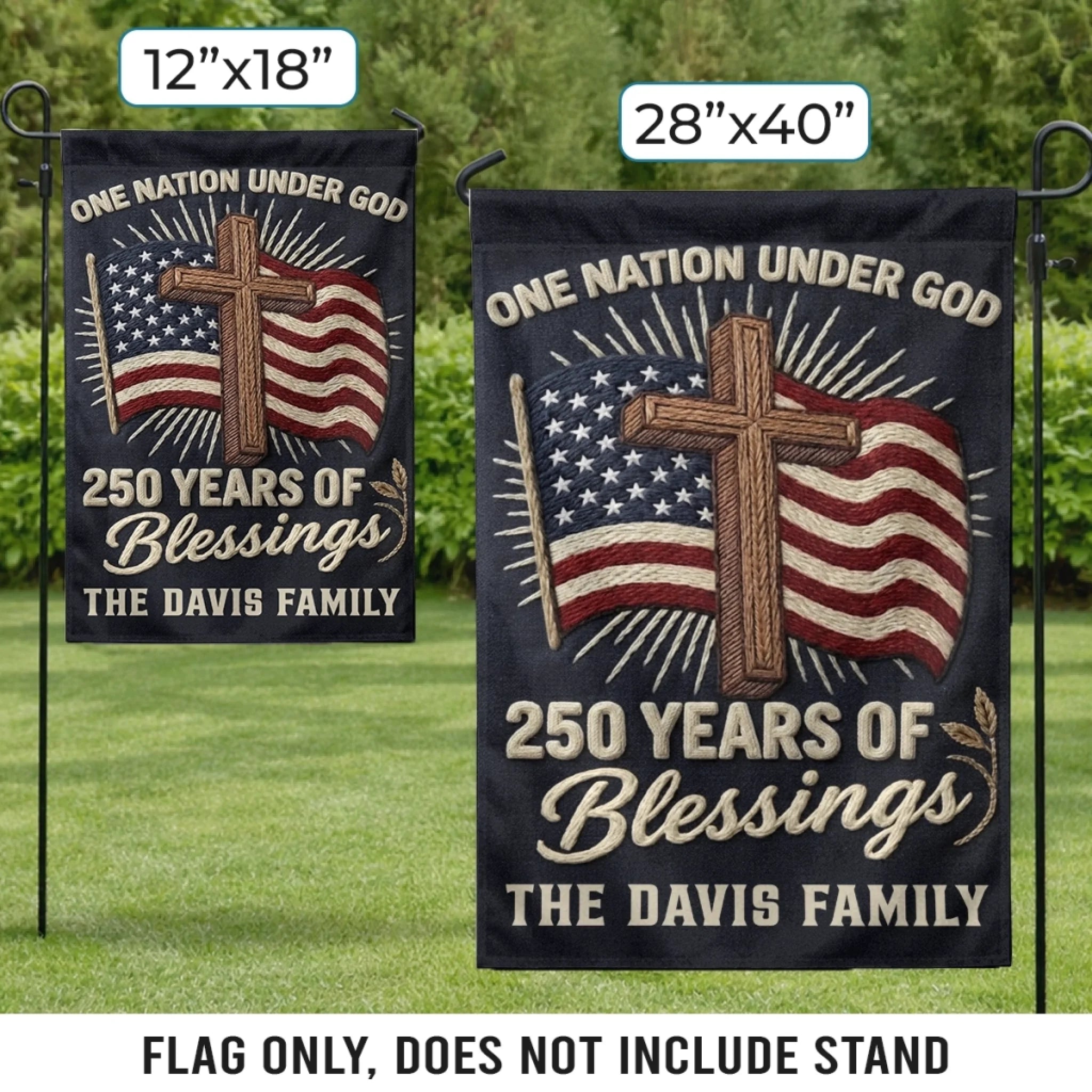 Custom Flag - Personalized America 250th Anniversary Gifts For Mom, Dad, Brother, Sister, Kids - Stars Shine With Pride