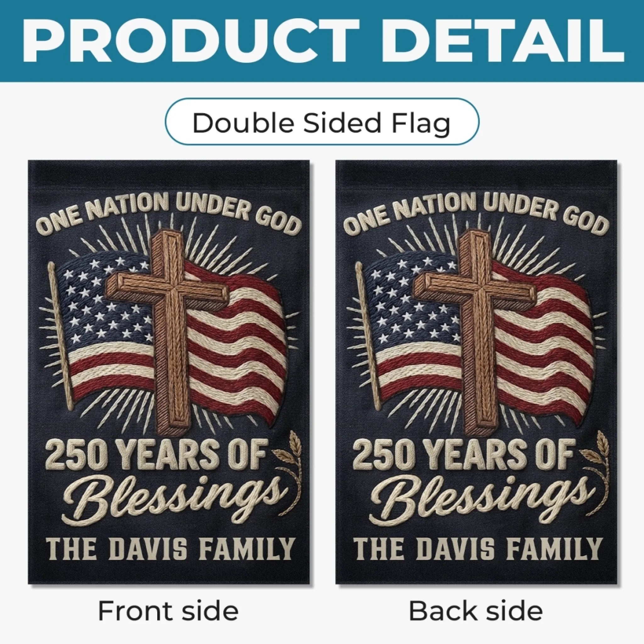 Custom Flag - Personalized America 250th Anniversary Gifts For Mom, Dad, Brother, Sister, Kids - Stars Shine With Pride