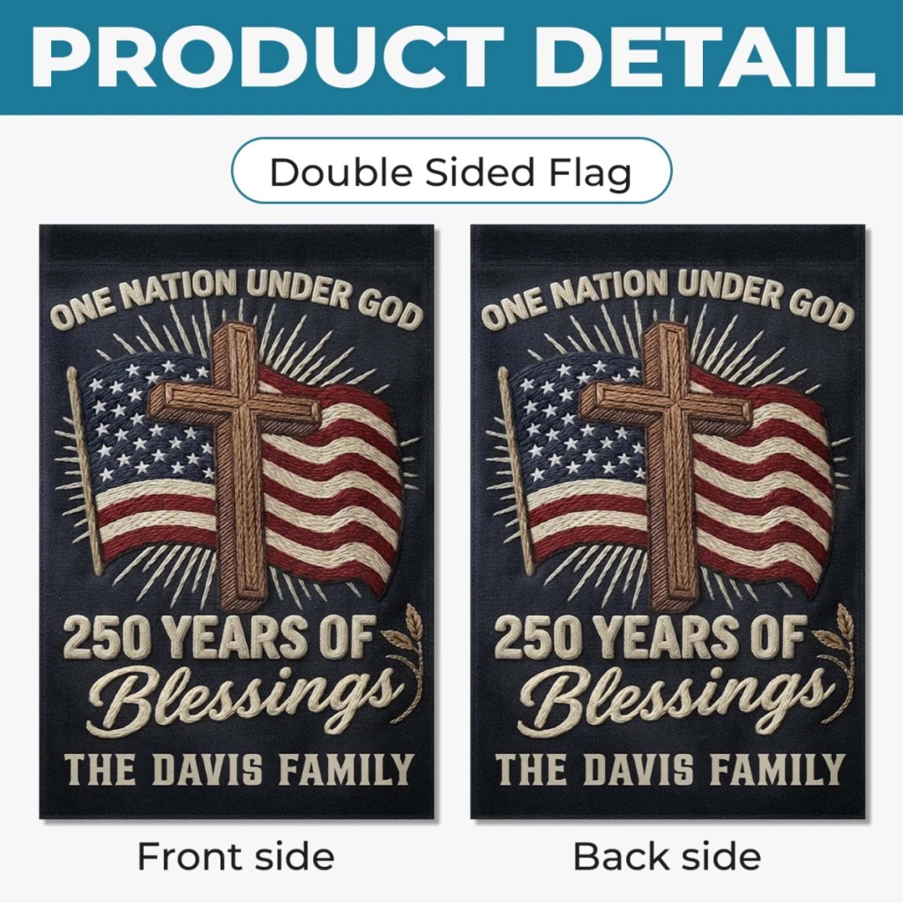 Custom Flag - Personalized America 250th Anniversary Gifts For Mom, Dad, Brother, Sister, Kids - Stars Shine With Pride