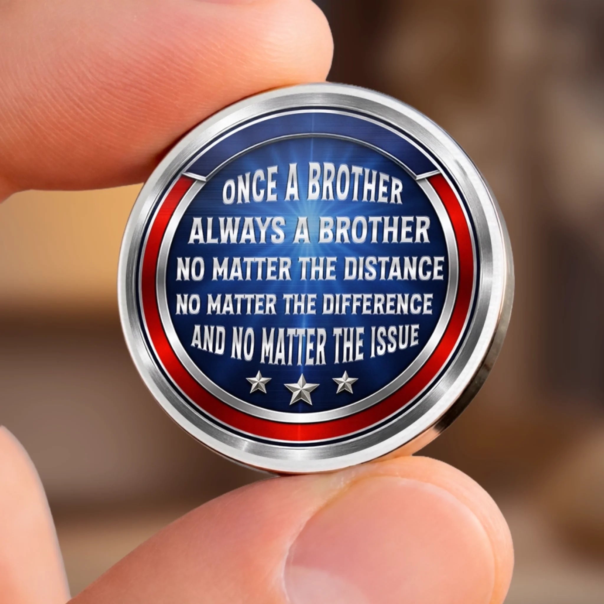 Custom Pocket Hug - Personalized America 250th Anniversary Gifts For Brother - One Soul, Two Brothers