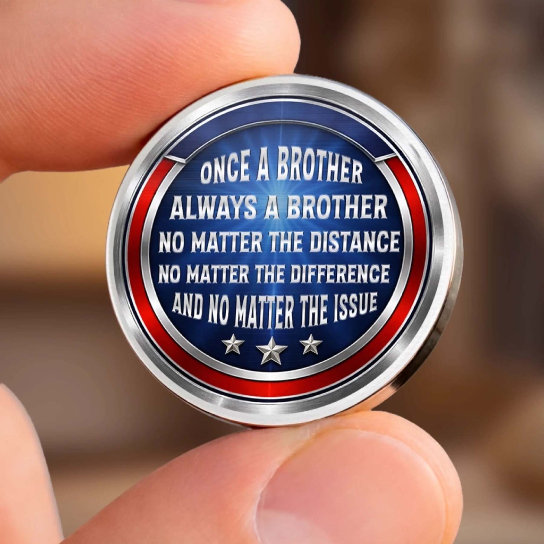 Custom Pocket Hug - Personalized America 250th Anniversary Gifts For Brother - One Soul, Two Brothers