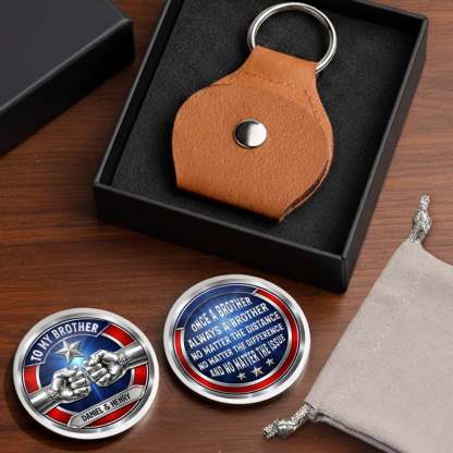 Custom Pocket Hug - Personalized America 250th Anniversary Gifts For Brother - One Soul, Two Brothers