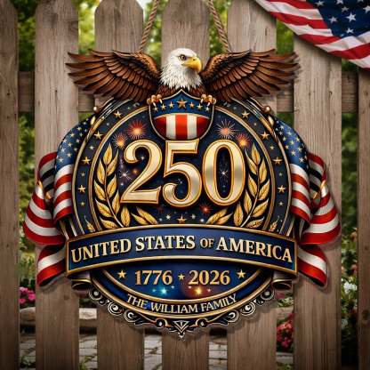 Custom Wood Sign - Personalized America 250th Anniversary Gifts For Mom, Dad, Brother, Sister, Kids - American Pride Always