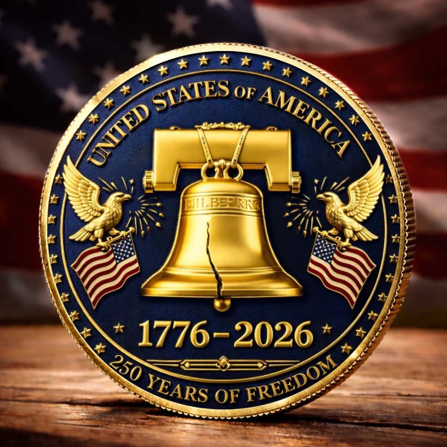 Commemorative Keepsake Coin - America 250th Anniversary Gifts For Women, Men - Freedom Sounds Strong