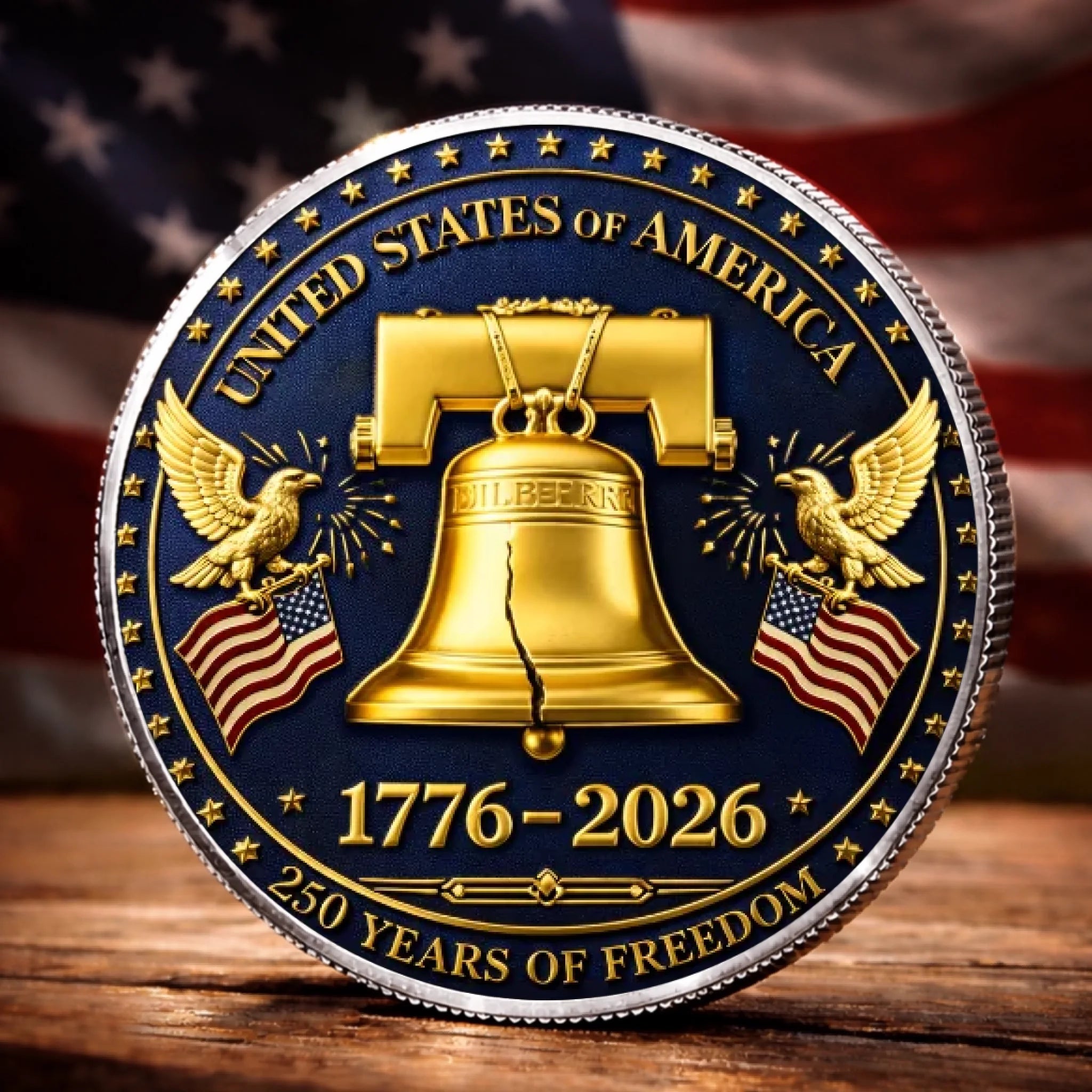 Commemorative Keepsake Coin - America 250th Anniversary Gifts For Women, Men - Freedom Sounds Strong