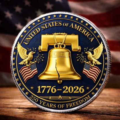 Commemorative Keepsake Coin - America 250th Anniversary Gifts For Women, Men - Freedom Sounds Strong
