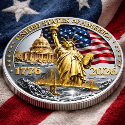 Commemorative Keepsake Coin - America 250th Anniversary Gifts For Women, Men - United By Courage, Bound By Honor