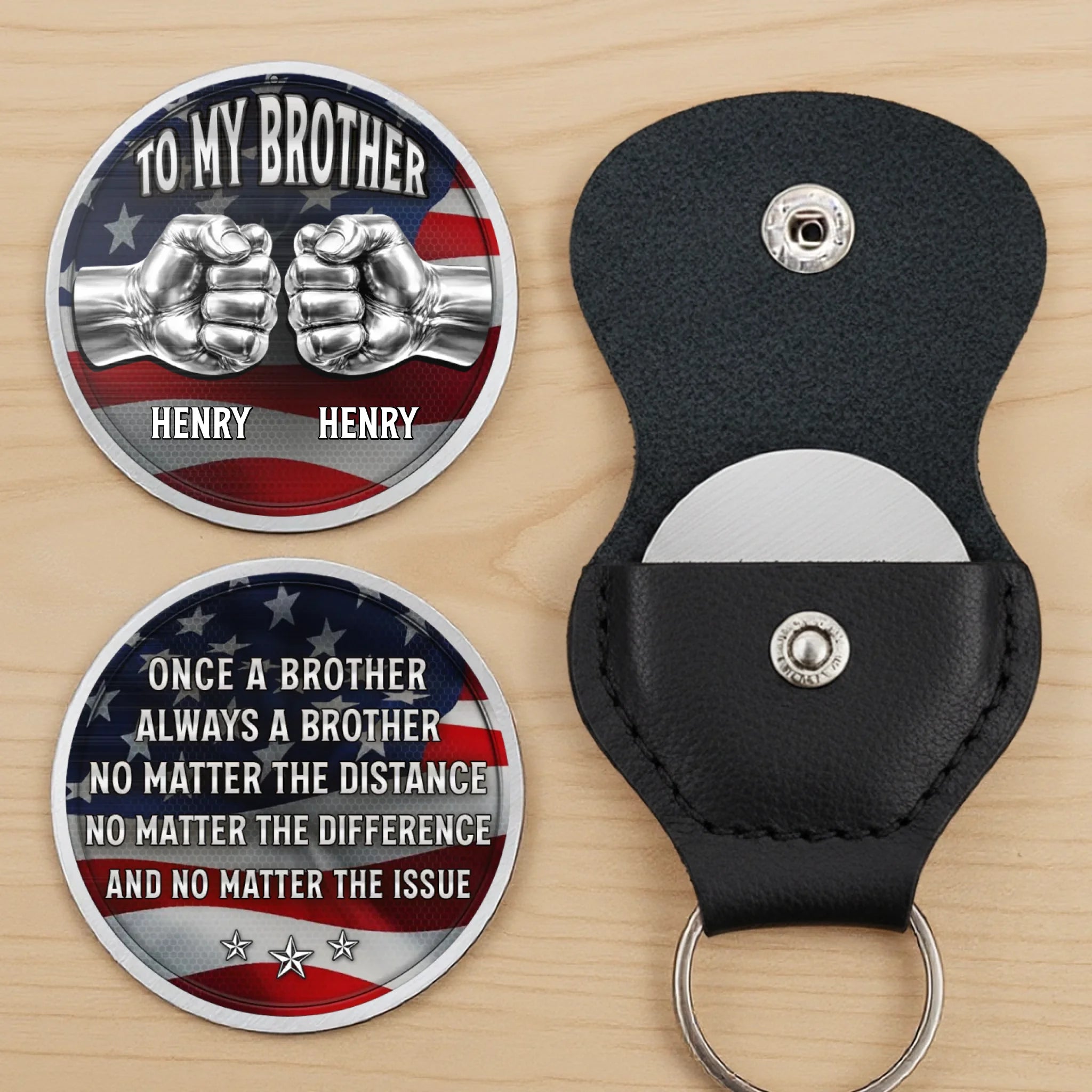 Custom Pocket Hug - Personalized America 250th Anniversary Gifts For Brother - Brotherhood That Never Breaks