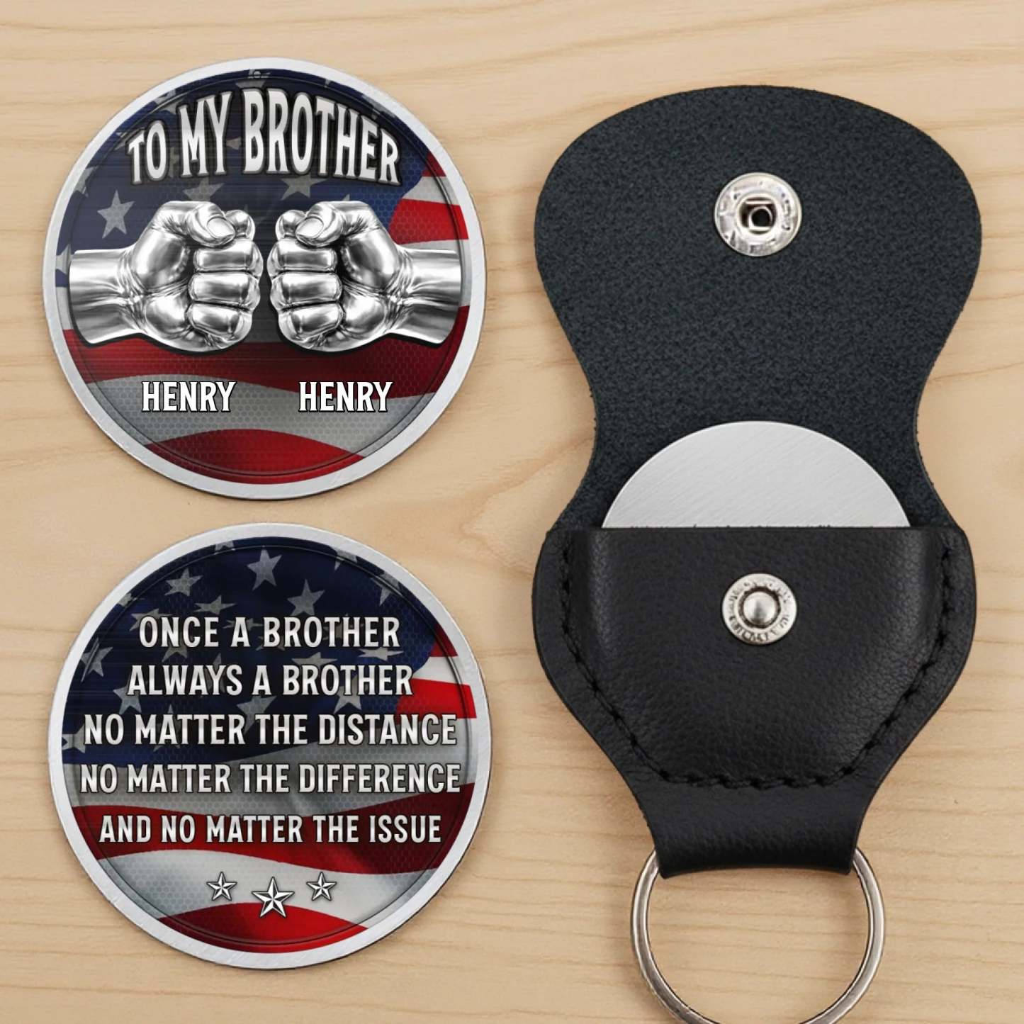 Custom Pocket Hug - Personalized America 250th Anniversary Gifts For Brother - Brotherhood That Never Breaks