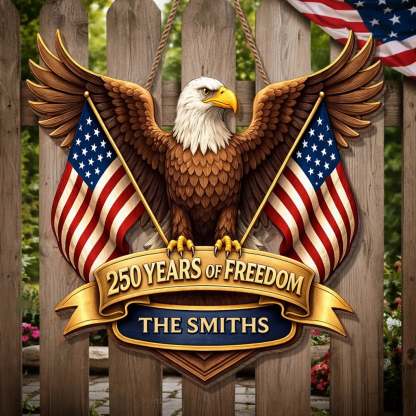 Custom Wood Sign - Personalized America 250th Anniversary Gifts For Mom, Dad, Brother, Sister, Kids - Where Brave Hearts Gather