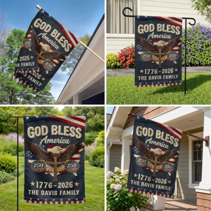 Custom Flag - Personalized America 250th Anniversary Gifts For Mom, Dad, Brother, Sister, Kids - Courage Built Our Future