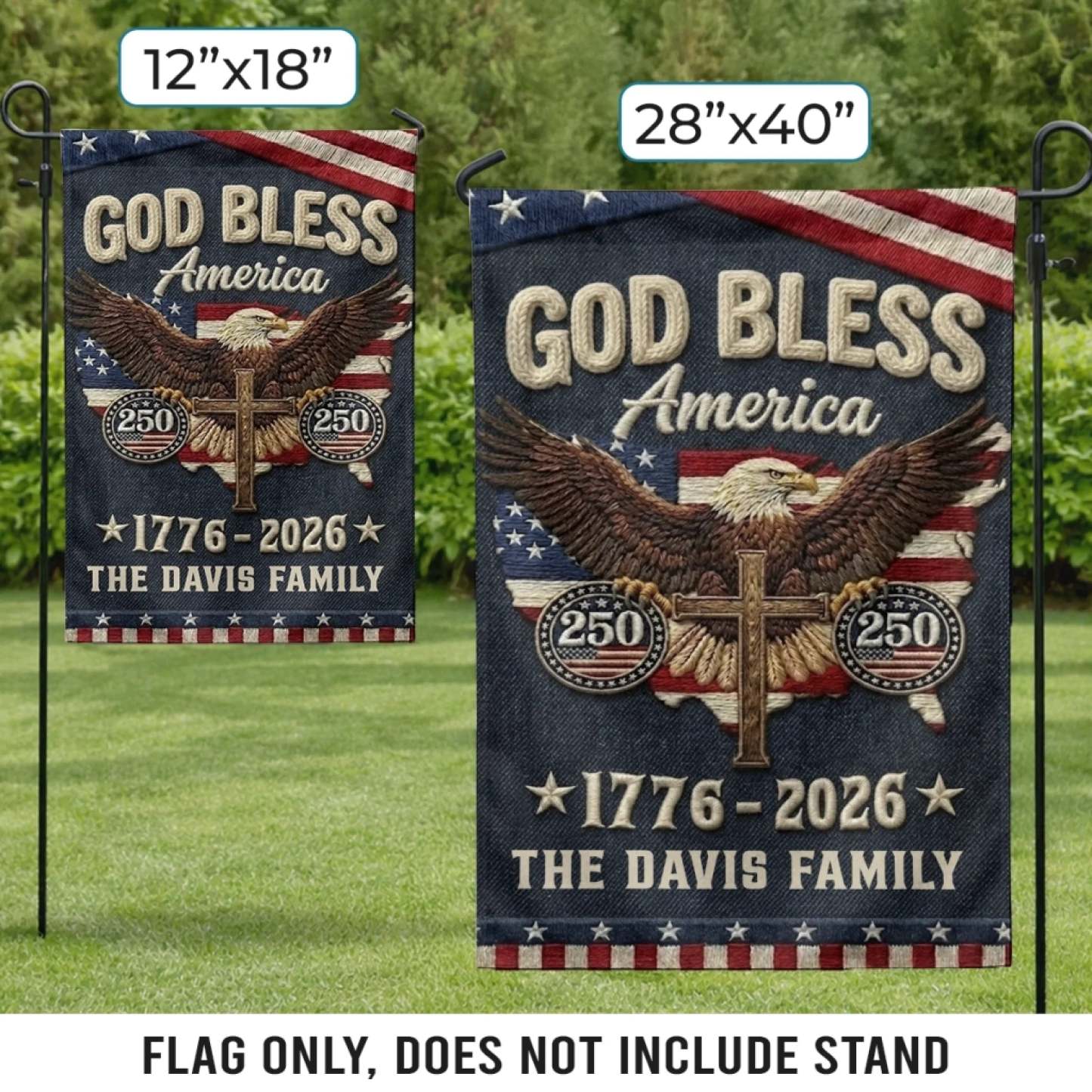 Custom Flag - Personalized America 250th Anniversary Gifts For Mom, Dad, Brother, Sister, Kids - Courage Built Our Future