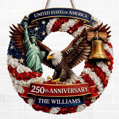 Custom Wood Sign - Personalized America 250th Anniversary Gifts For Mom, Dad, Brother, Sister, Kids - Freedom Lives In Us