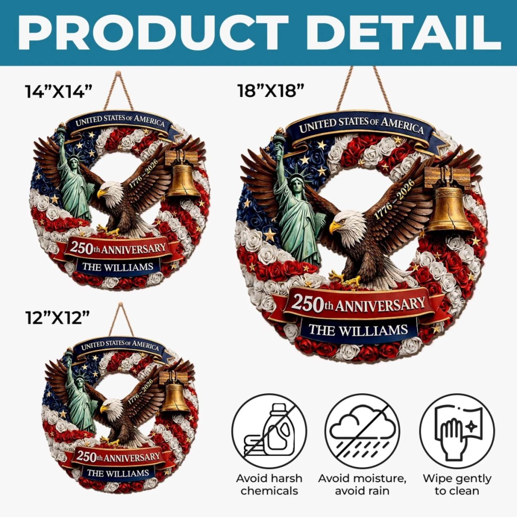 Custom Wood Sign - Personalized America 250th Anniversary Gifts For Mom, Dad, Brother, Sister, Kids - Freedom Lives In Us