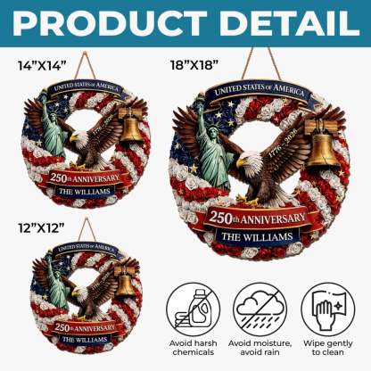 Custom Wood Sign - Personalized America 250th Anniversary Gifts For Mom, Dad, Brother, Sister, Kids - Freedom Lives In Us