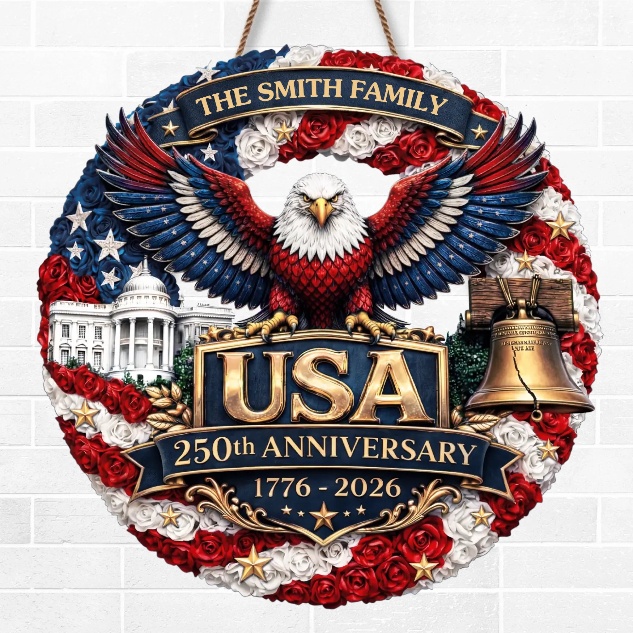 Custom Wood Sign - Personalized America 250th Anniversary Gifts For Mom, Dad, Brother, Sister, Kids - Legacy Of Brave Souls