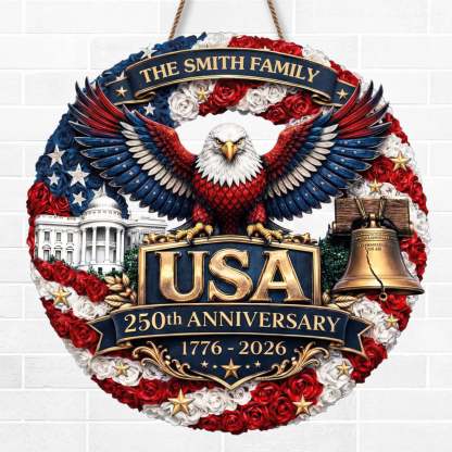 Custom Wood Sign - Personalized America 250th Anniversary Gifts For Mom, Dad, Brother, Sister, Kids - Legacy Of Brave Souls