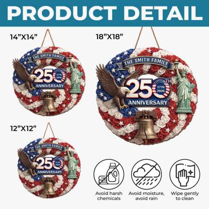 Custom Wood Sign - Personalized America 250th Anniversary Gifts For Mom, Dad, Brother, Sister, Kids - Unity Makes Us Strong