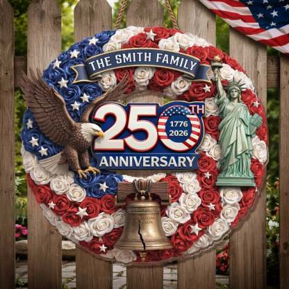 Custom Wood Sign - Personalized America 250th Anniversary Gifts For Mom, Dad, Brother, Sister, Kids - Unity Makes Us Strong