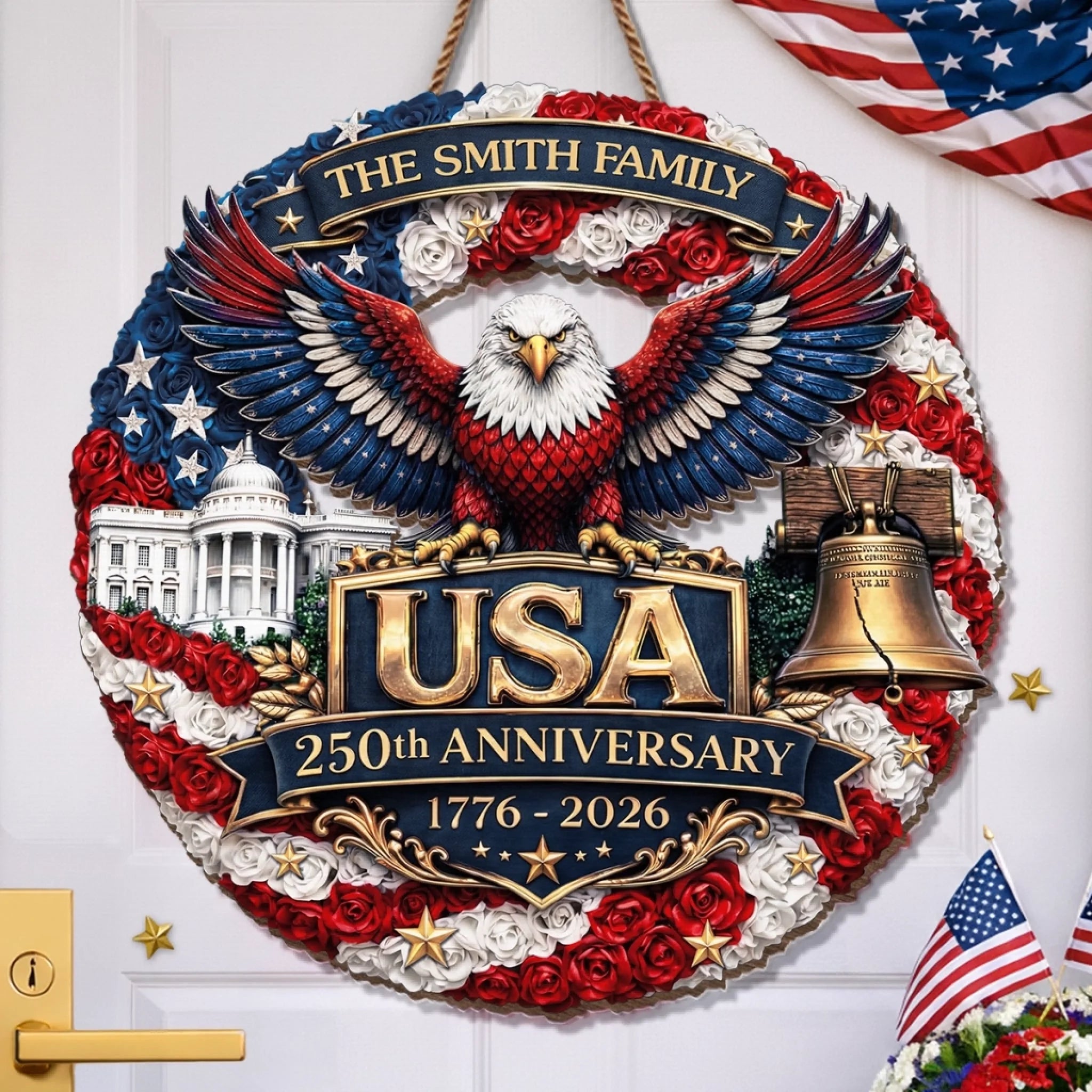 Custom Wood Sign - Personalized America 250th Anniversary Gifts For Mom, Dad, Brother, Sister, Kids - Legacy Of Brave Souls