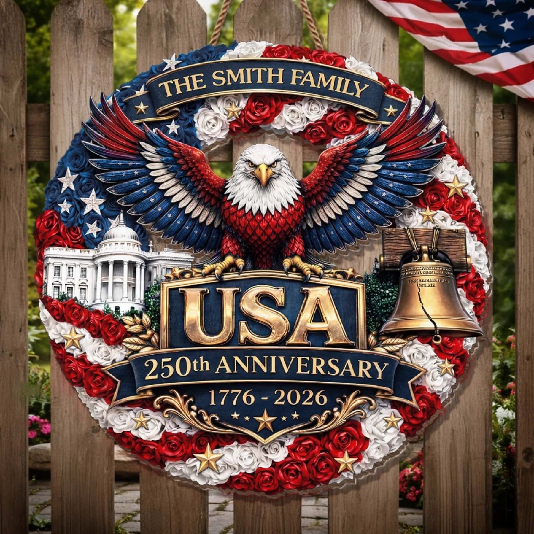 Custom Wood Sign - Personalized America 250th Anniversary Gifts For Mom, Dad, Brother, Sister, Kids - Legacy Of Brave Souls