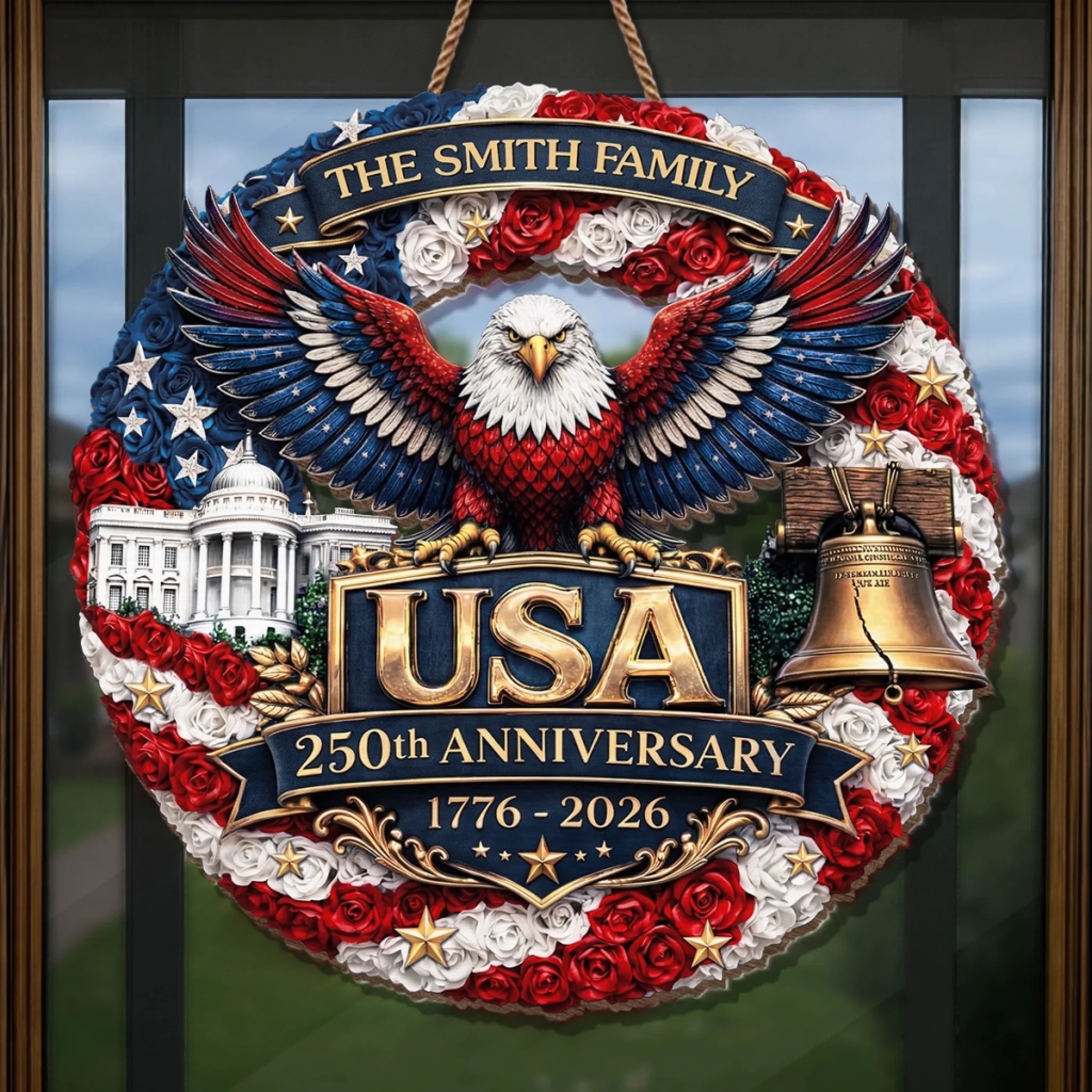 Custom Wood Sign - Personalized America 250th Anniversary Gifts For Mom, Dad, Brother, Sister, Kids - Legacy Of Brave Souls