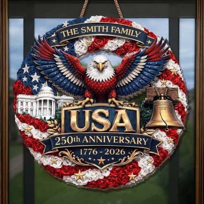 Custom Wood Sign - Personalized America 250th Anniversary Gifts For Mom, Dad, Brother, Sister, Kids - Legacy Of Brave Souls