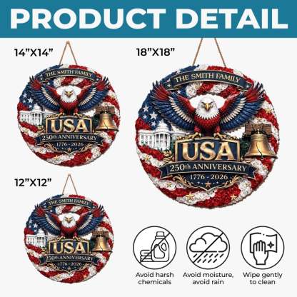 Custom Wood Sign - Personalized America 250th Anniversary Gifts For Mom, Dad, Brother, Sister, Kids - Legacy Of Brave Souls