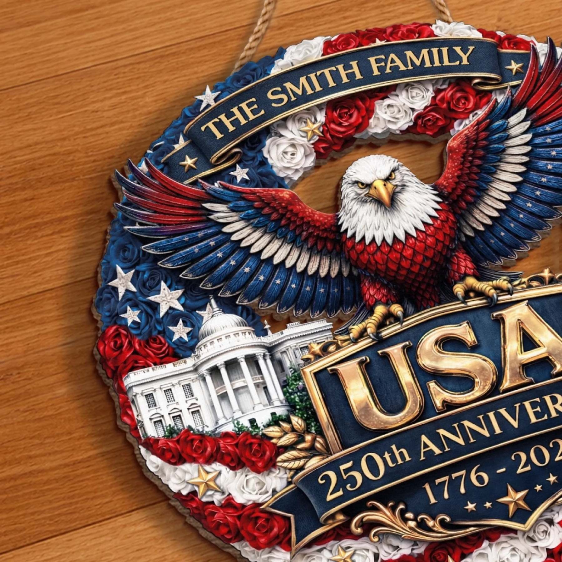 Custom Wood Sign - Personalized America 250th Anniversary Gifts For Mom, Dad, Brother, Sister, Kids - Legacy Of Brave Souls