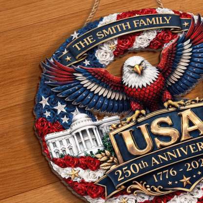 Custom Wood Sign - Personalized America 250th Anniversary Gifts For Mom, Dad, Brother, Sister, Kids - Legacy Of Brave Souls