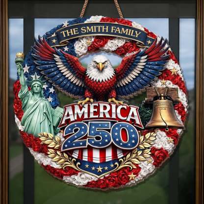 Custom Wood Sign - Personalized America 250th Anniversary Gifts For Mom, Dad, Brother, Sister, Kids - Honor The Spirit Within