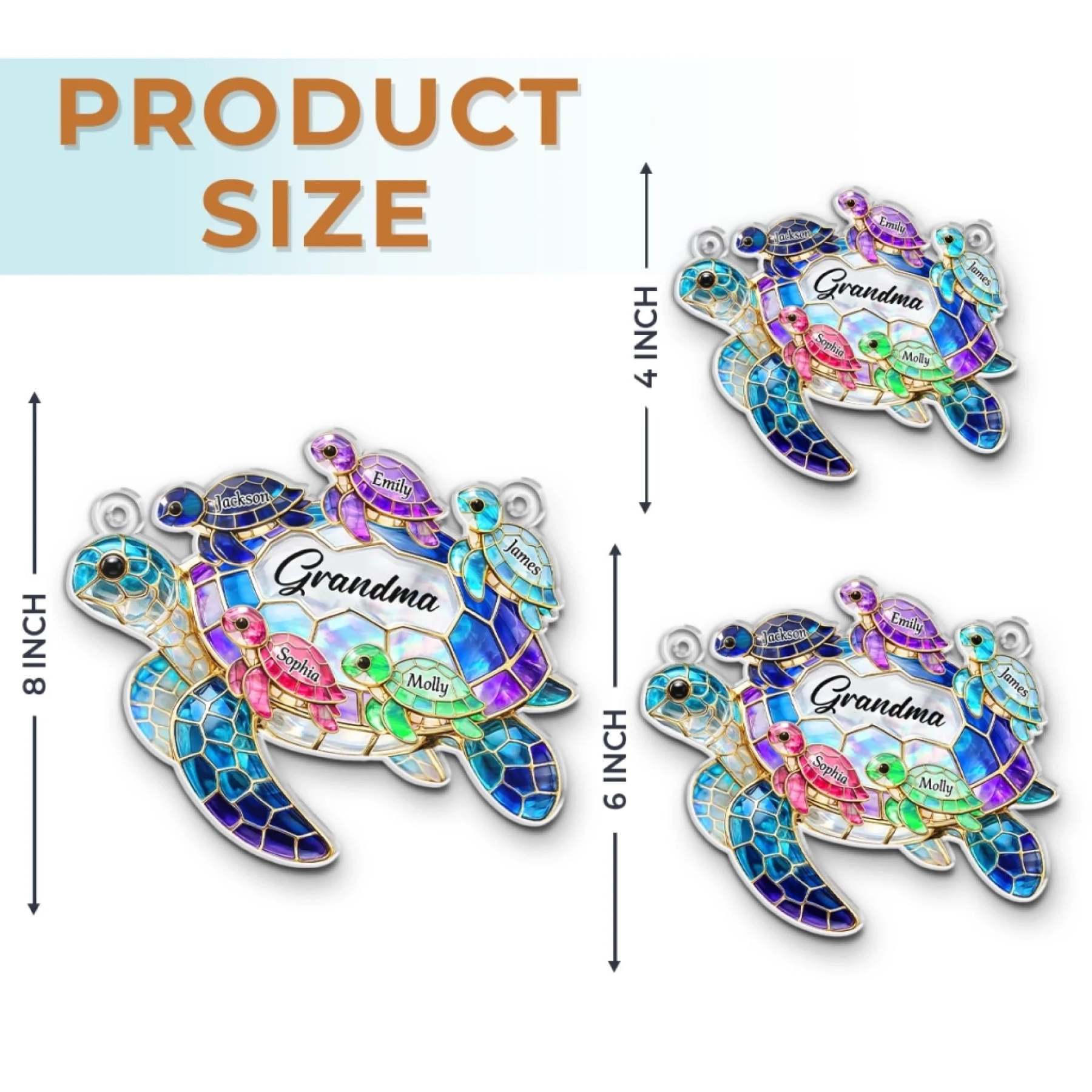 Custom Window Hanging Suncatcher Ornament - Personalized Mother's Day Birthday Gifts For Mom, Grandma - Love Shines Brighter Every Day