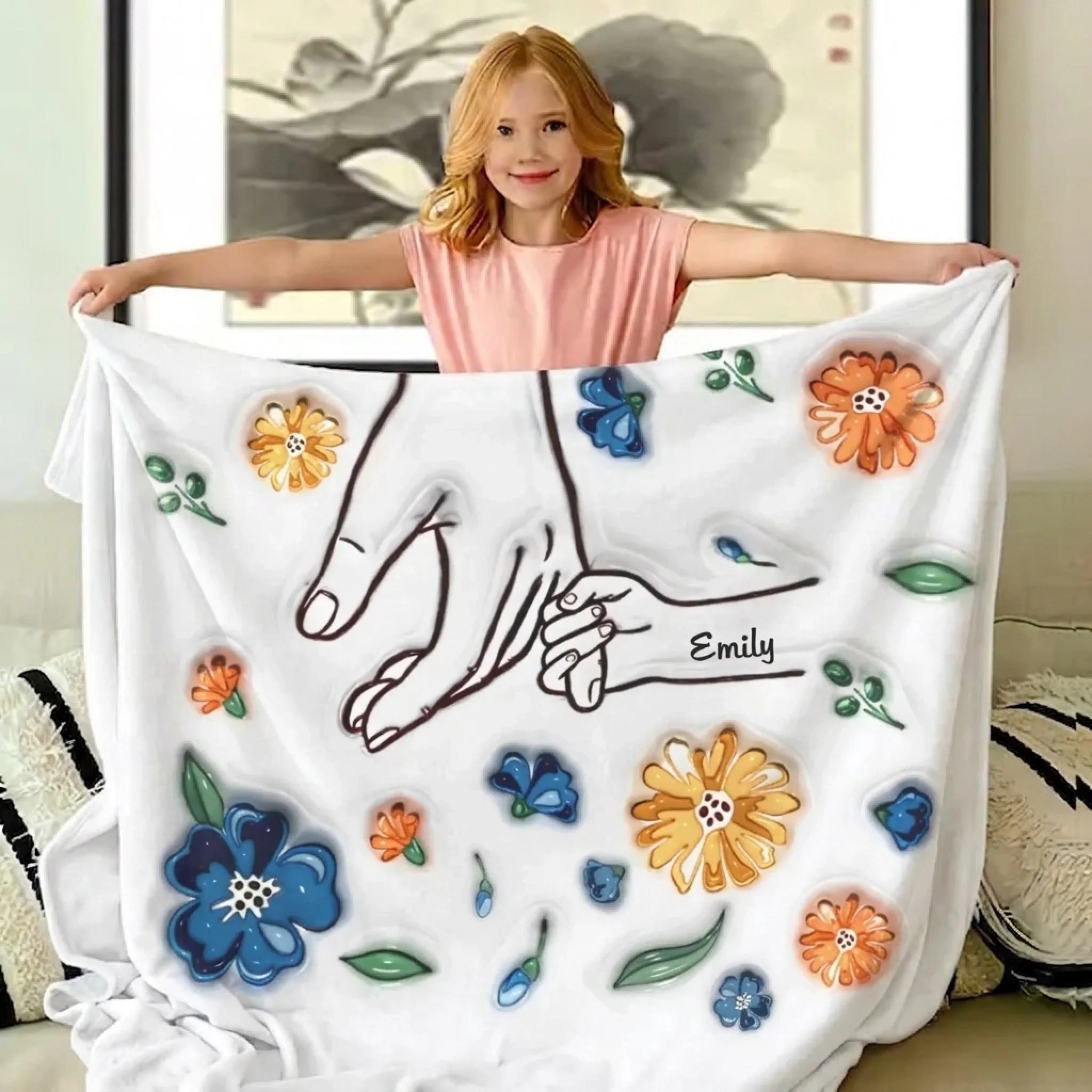 Mom, You Are My Hero - Family Personalized Custom 3D Inflated Effect Printed Blanket - Mother's Day, Gift For Mom, Grandma