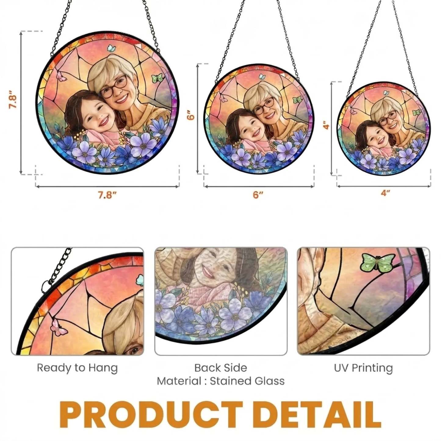 Custom Photo Stained Glass Window Hanging Suncatcher - Personalized Mother's Day Gifts For Mom, Grandma - Mom Is My Superpower
