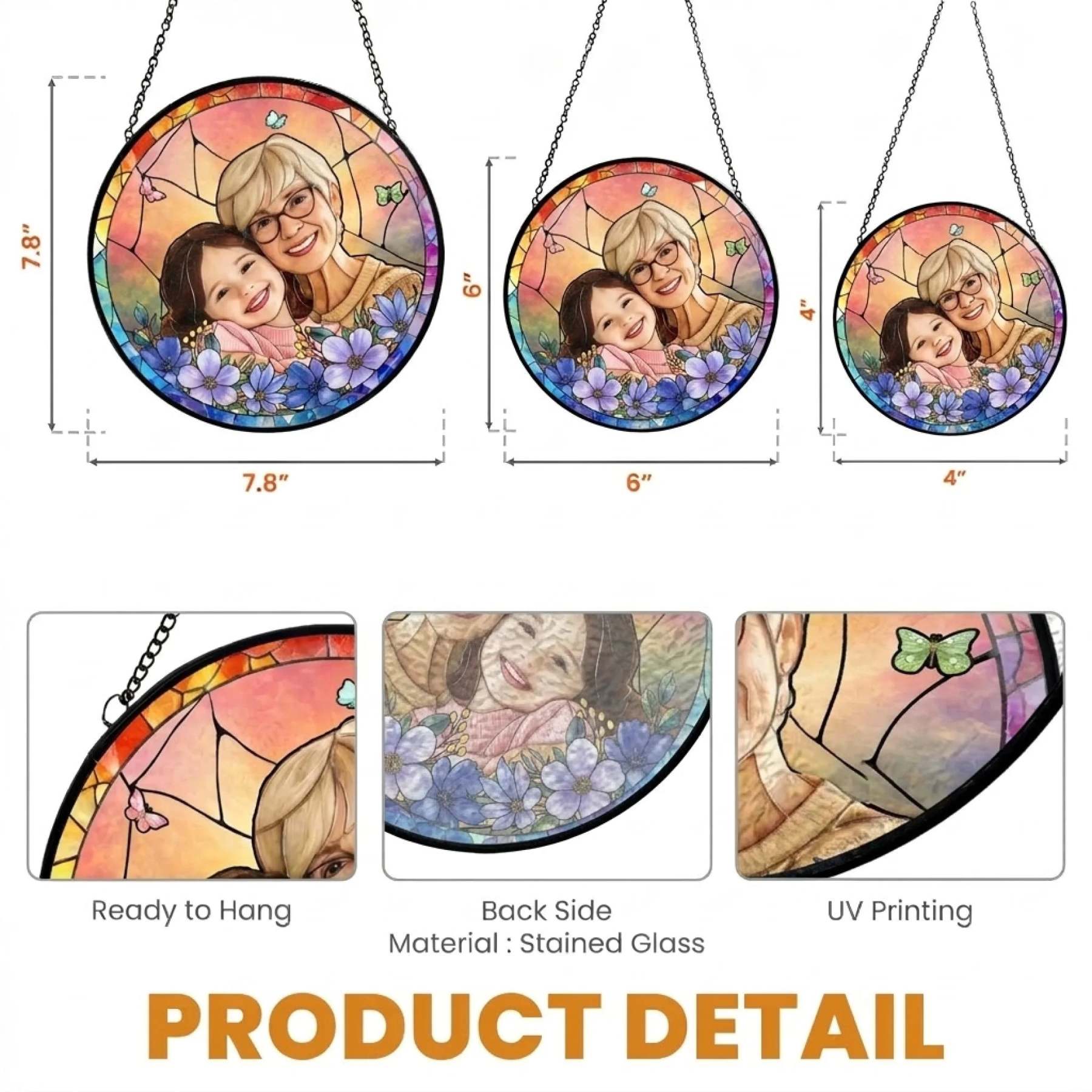 Custom Photo Stained Glass Window Hanging Suncatcher - Personalized Mother's Day Gifts For Mom, Grandma - Mom Is My Superpower