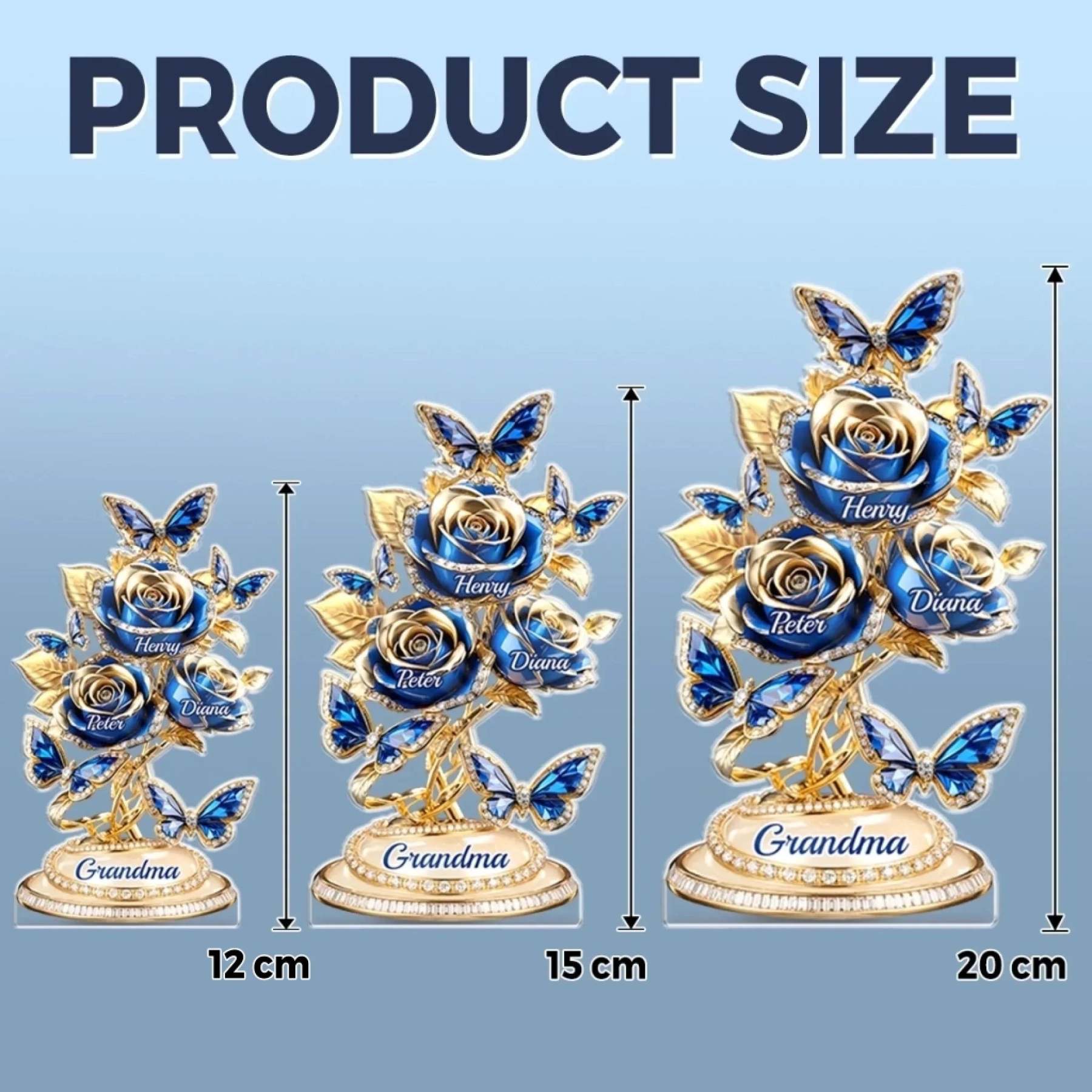 Custom Acrylic Plaque - Personalized Mother's Day Gifts For Mum, Grandma - Forever Written In Petals