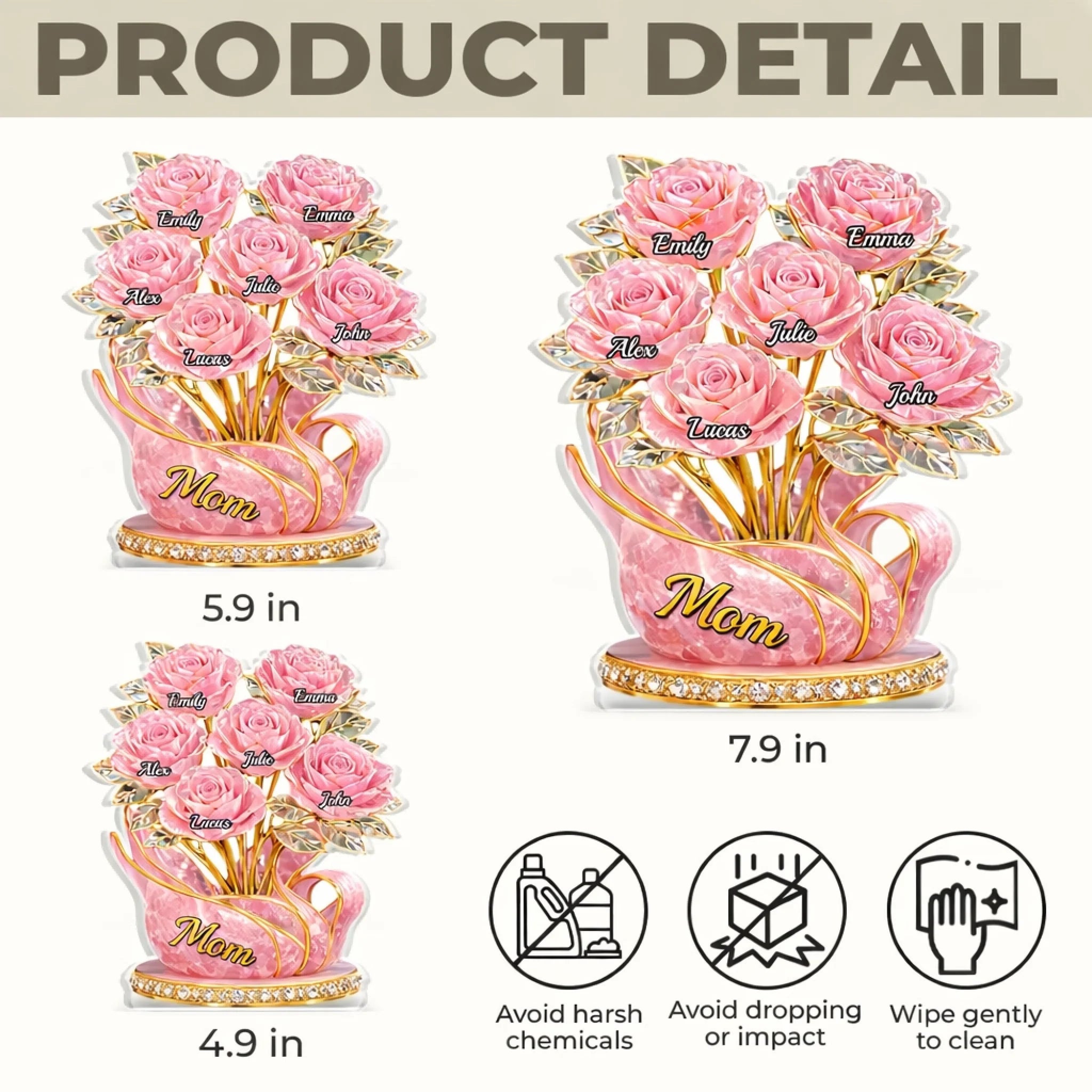 Custom Acrylic Plaque - Personalized Mother's Day Gifts For Mom, Grandma - Grandma Love Stays Forever