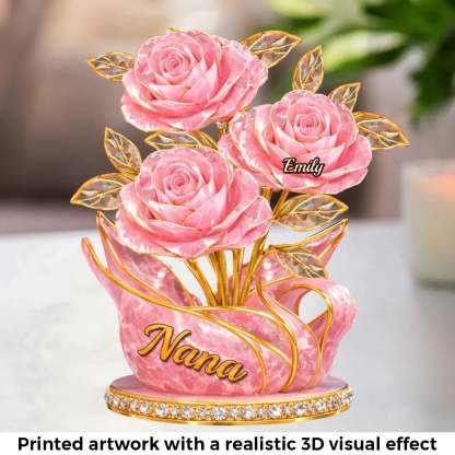 Custom Acrylic Plaque - Personalized Mother's Day Gifts For Mom, Grandma - Grandma Love Stays Forever