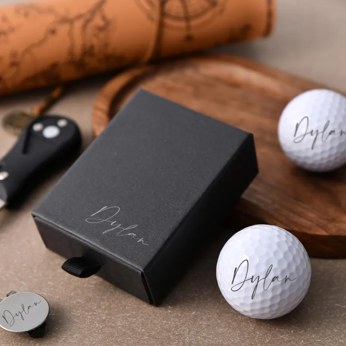 Personalized Retractable Golf Divot Tool with Custom Ball Marker for Golfers & Groomsmen