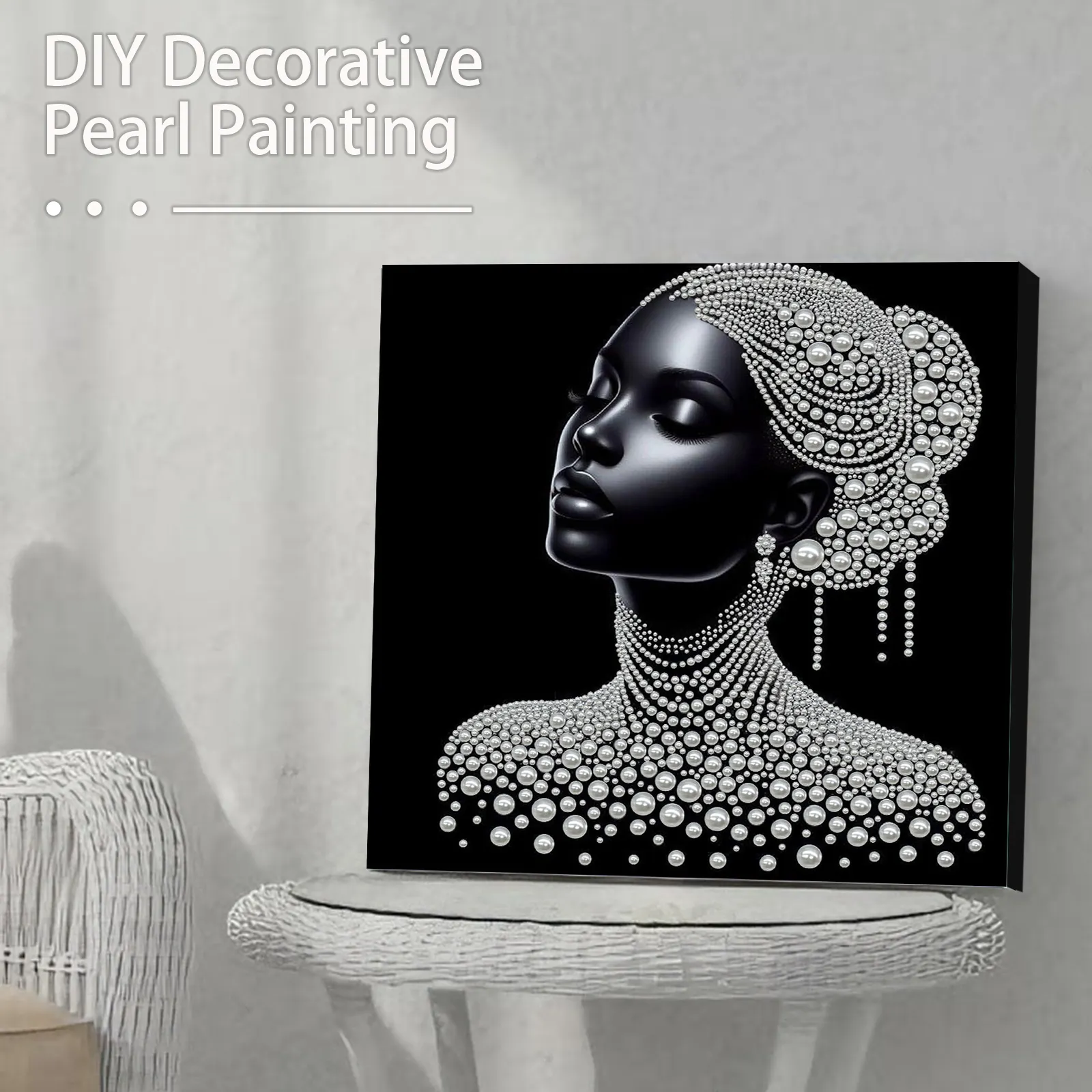 Framed Gracelady - Pearls Painting Kit for Creativity DIY Pearl Dot Crafts for Gift Home Wall Decor 