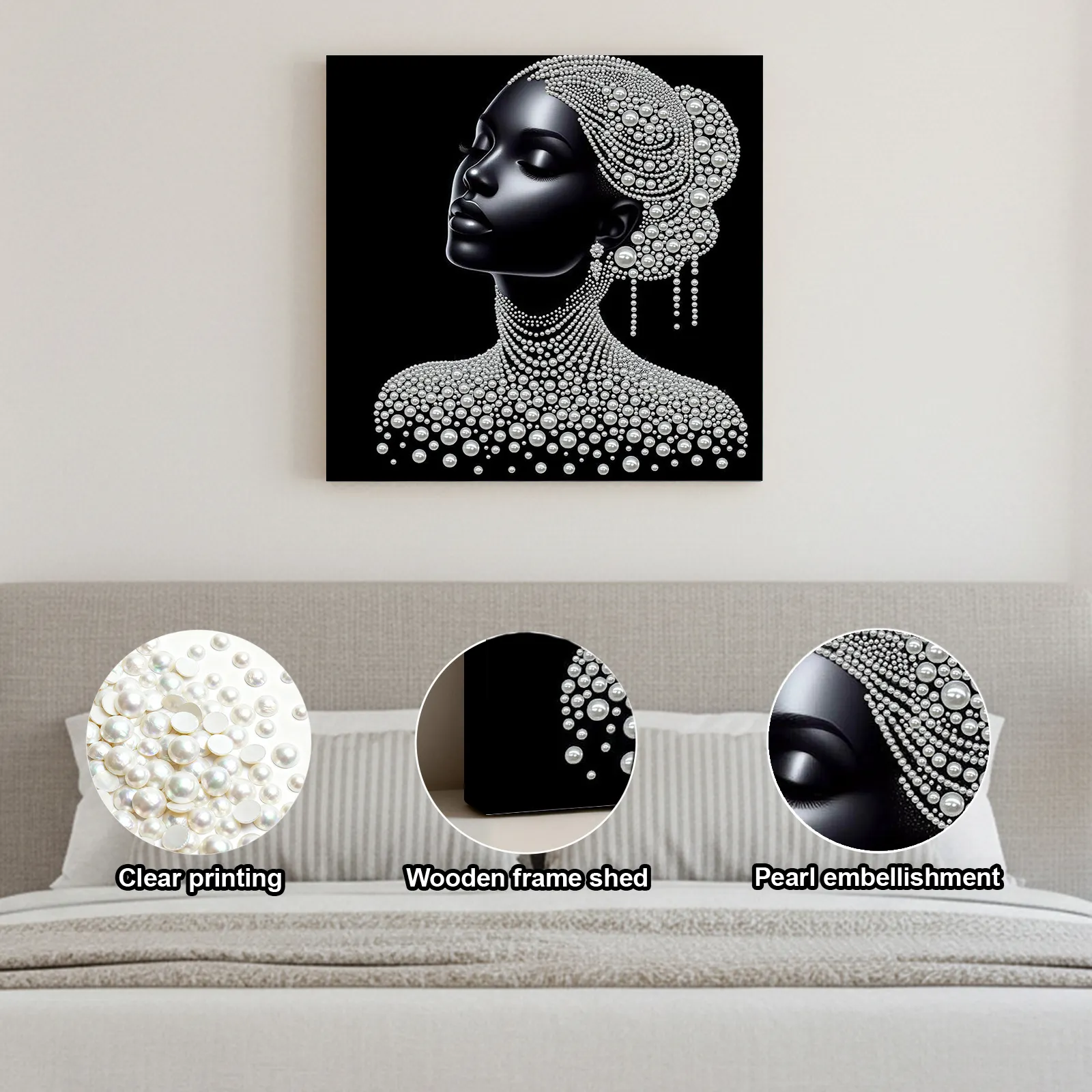 Framed Gracelady - Pearls Painting Kit for Creativity DIY Pearl Dot Crafts for Gift Home Wall Decor 